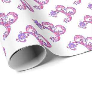 B letter monogram personalized wrapping paper