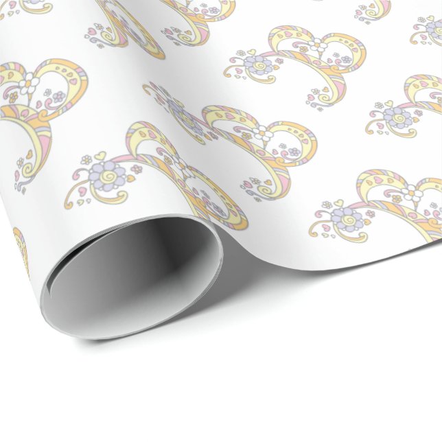 B letter monogram personalized wrapping paper (Roll Corner)