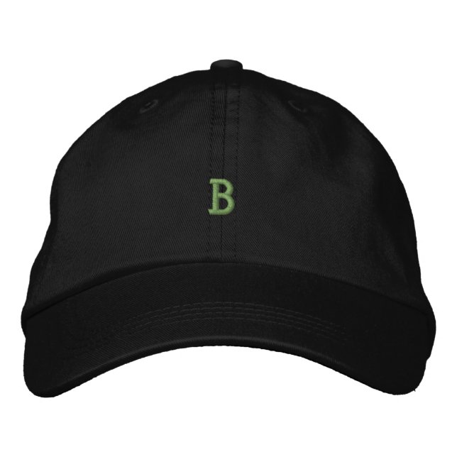 B Lettre imprimé Monogramme initial Casquette brod (Devant)