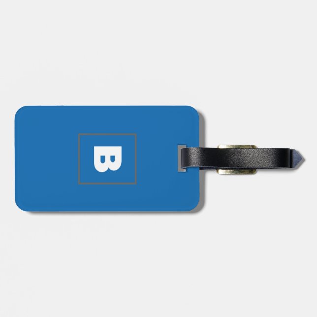 B Luggage Tag w/ leather strap (Back Horizontal)