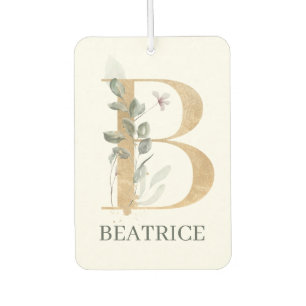 B Monogram Floral Personalized Air Freshener