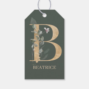 B Monogram Floral Personalized Gift Tags