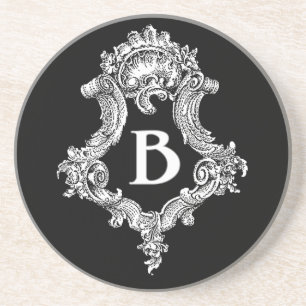 B Monogram Initial Coaster