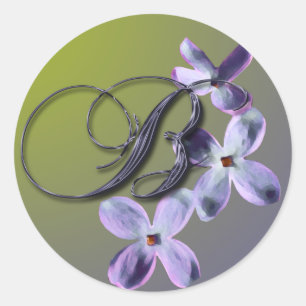B Monogram Lilac Envelope Seal Sticker