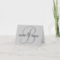 "B" monogram note card - personalize first names