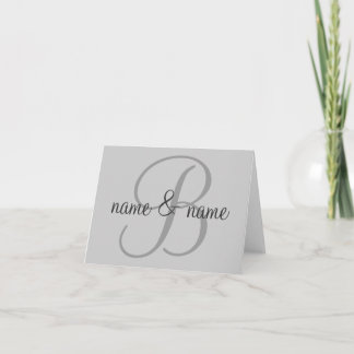 "B" monogram note card - personalize first names