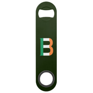 B Monogram overlaid on Irish Flag bocnt Bar Key