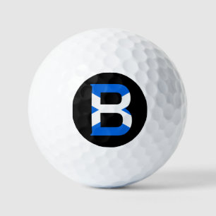 B Monogram overlaid on Scottish Flag va gbt Golf Balls
