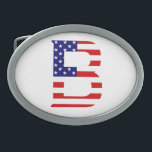 B Monogram overlaid on USA Flag bbcnt Belt Buckle<br><div class="desc">B Monogram overlaid on USA Flag Belt Buckle

Design © Trinkets and Things 2017 - AHP Design. All Rights Reserved.

080517</div>