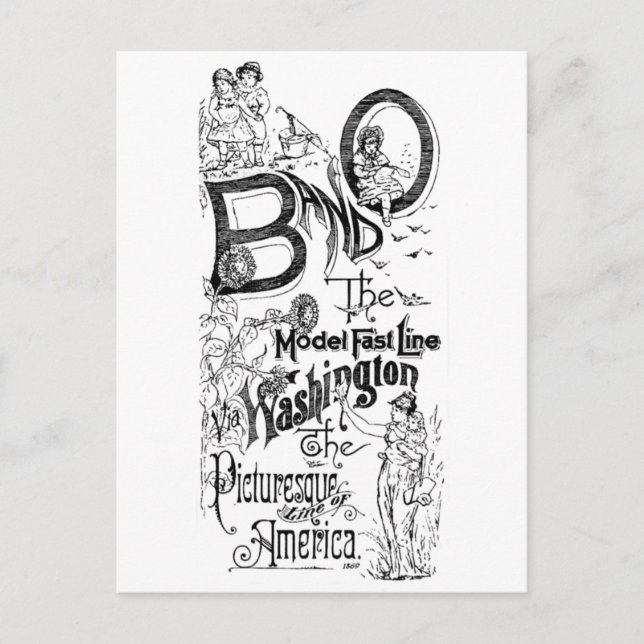 B&O Railroad-The Model Fast Line 1869 Postcard (Front)