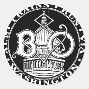 B+O Royal Blue Line Trains 1910 Round Sticker