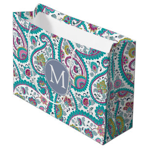 B Persian Boteh Paisley Pattern Monogram LGift B Large Gift Bag