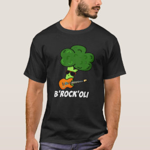 B-Rock-Oli Funny Rocker Broccoli Pun Dark BG T-Shirt