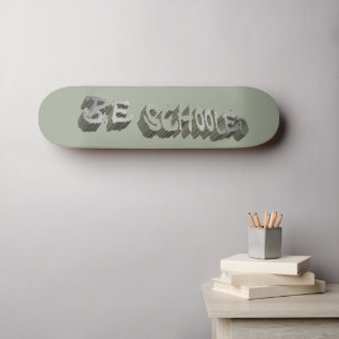 B. schooled-Grey-White  Skateboard