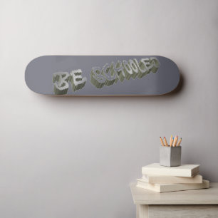 B Schooled Grey-white  Skateboard
