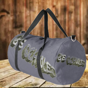 B Schooled Grey-Wht  Duffle Bag