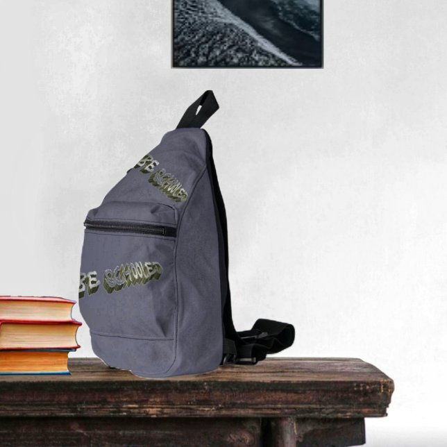 B Schooled Grey-Wht  Sling Bag (This sling bag, shows that you're informed, as well as educated!)