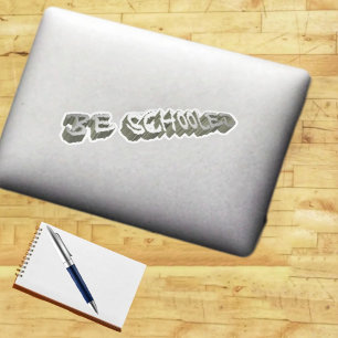 B. Schooled Grey-Wht Sticker