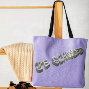 B Schooled Grey-Wht  Tote Bag