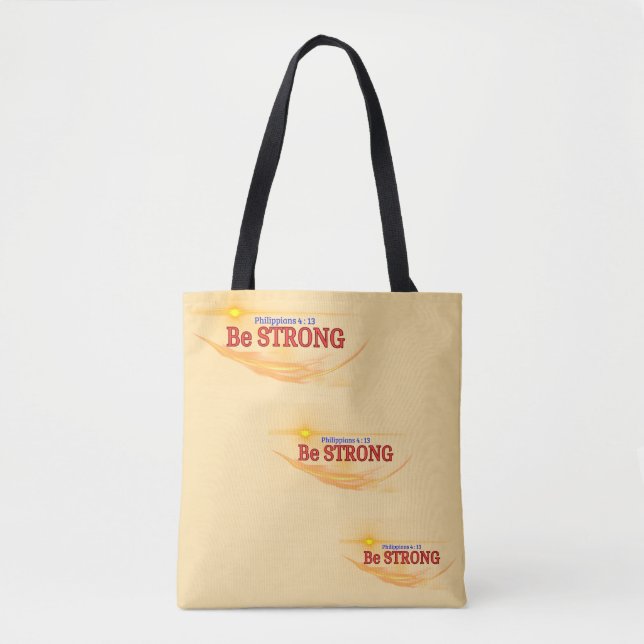 B Strong (Philppians 4:13) ToteBag Tote Bag (Front)