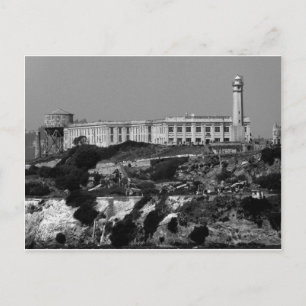 B&W Alcatraz Island Postcard