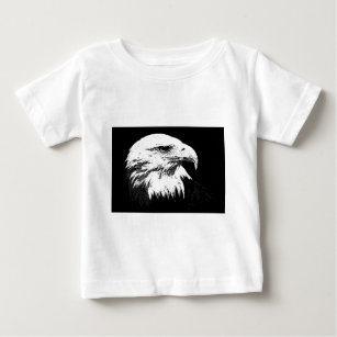 B&W American Bald Eagle Baby T-Shirt