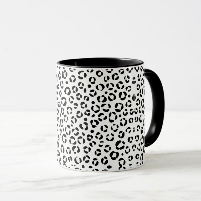 B&W Animal Print Sherpa Blanket Mug (Front Right)