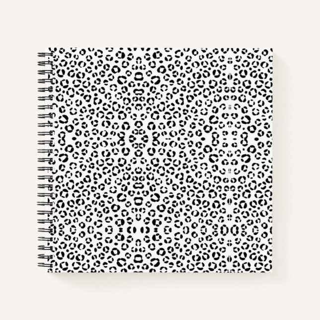 B&W Animal Print Sherpa Blanket Notebook (Front)