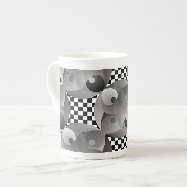 B/W Balance by Kenneth Yoncich Bone China Mug (Front Left)