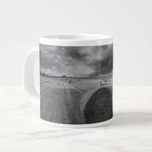 B&W Barley Field Large Coffee Mug