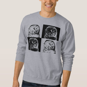 B/W Barred Owl Pop Art Sweatshirt