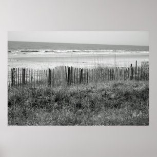B&W Beach Poster