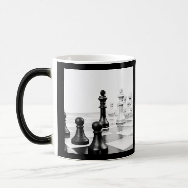 B&W Chess Board Magic Mug (Left)