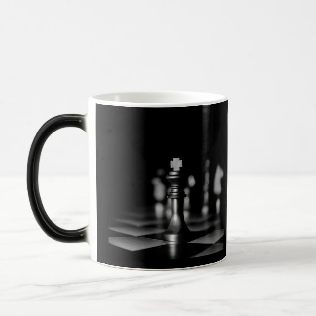 B&W Chess Pieces Photo Magic Mug (Left)