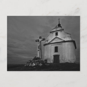 B&w church postcard