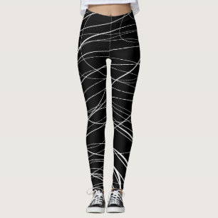 B&W Complex Swirl - Leggings