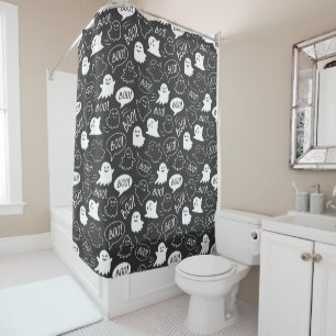 B&W Cute Doodle Halloween Pattern