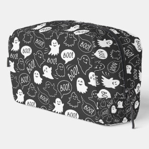 B&W Cute Doodle Halloween Pattern Dopp Kit