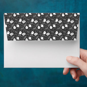 B&W Cute Doodle Halloween Pattern Envelope