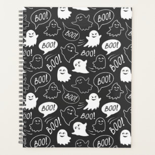 B&W Cute Doodle Halloween Pattern Planner