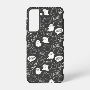 B&W Cute Doodle Halloween Pattern Samsung Galaxy Case