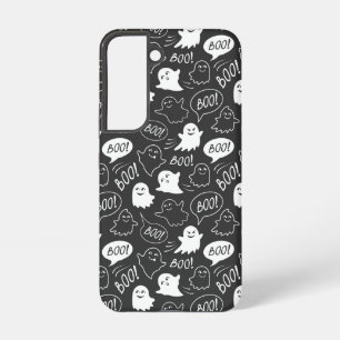 B&W Cute Doodle Halloween Pattern Samsung Galaxy Case