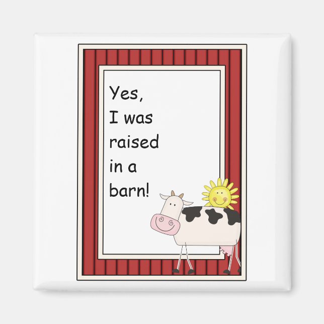 B & W Dairy Cow - Farmyard Barnyard Friend - Kids Magnet (Front)