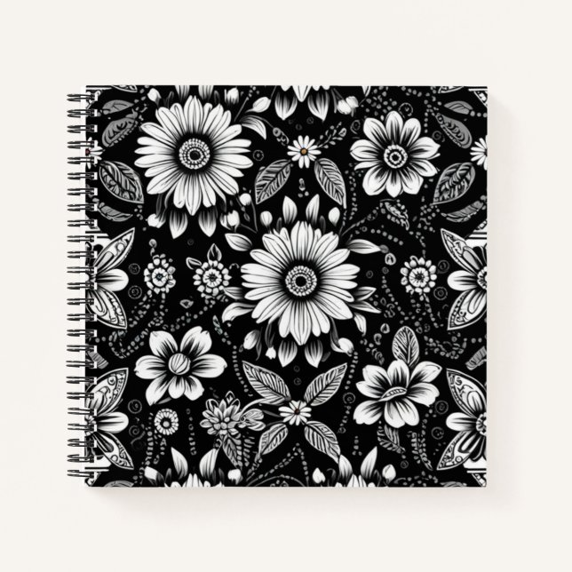 B&W Daisy Dose  Notebook (Front)