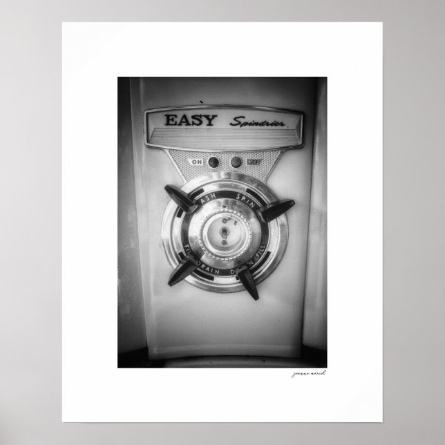 B&W Easy Spindrier Dial Poster Print (Front)
