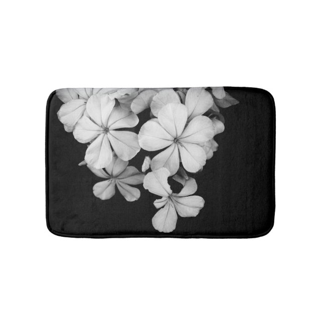 B&W Elegant flowers Bath Mat (Front)