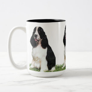 B & W English Springer #1 Two-Tone Coffee Mug