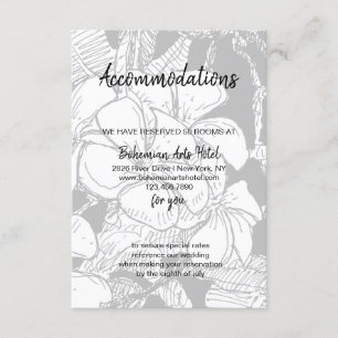 B&W Frangipani Bohemian Botanical Accommodation Enclosure Card