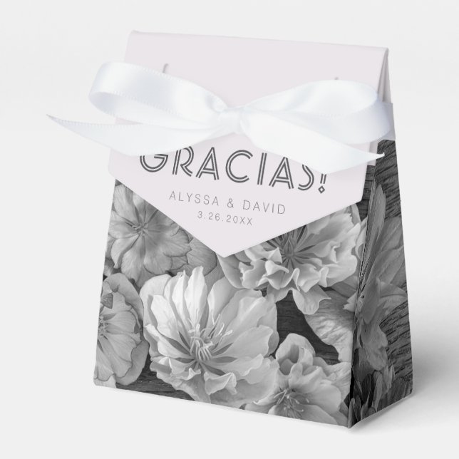 B & W Garden Hellebore Favour Box (Front Side)