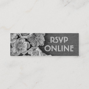 B & W Garden Hellebore Mini Web RSVP Card
